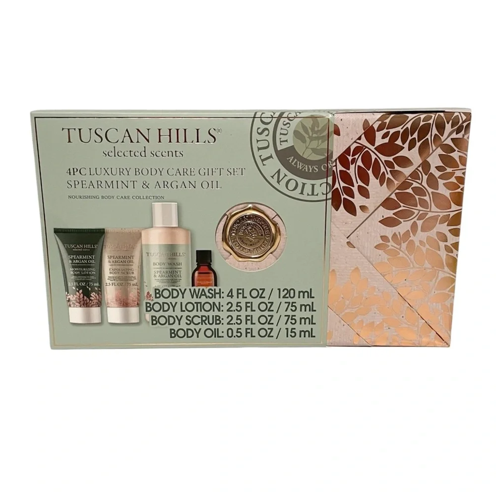 Tuscan Hills Spearmint & Argan Oil 4-Piece Luxury Body Care Gift Set